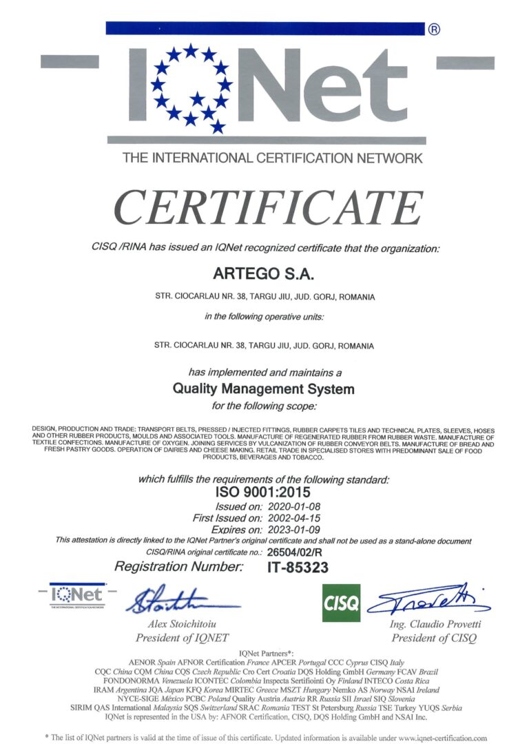 ARTEGO 900114001OHSAS CERTIFICATES IQNET page 1