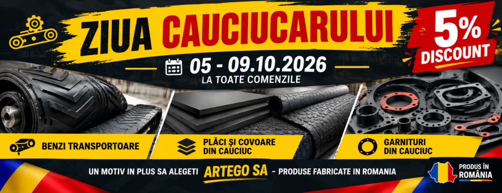 BENZI TRANSPORTOARE, PLACI SI COVOARE DIN CAUCIUC si GARNITURI DIN CAUCIUC